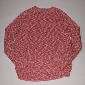 J. Mclaughlin Pink And White Marled Light Knitted Sweater Size M